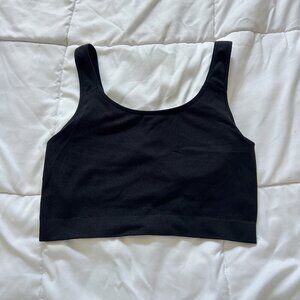 Jockey Womens Large L Black Seamless Bra Bralette Smoothing Stretch Yoga